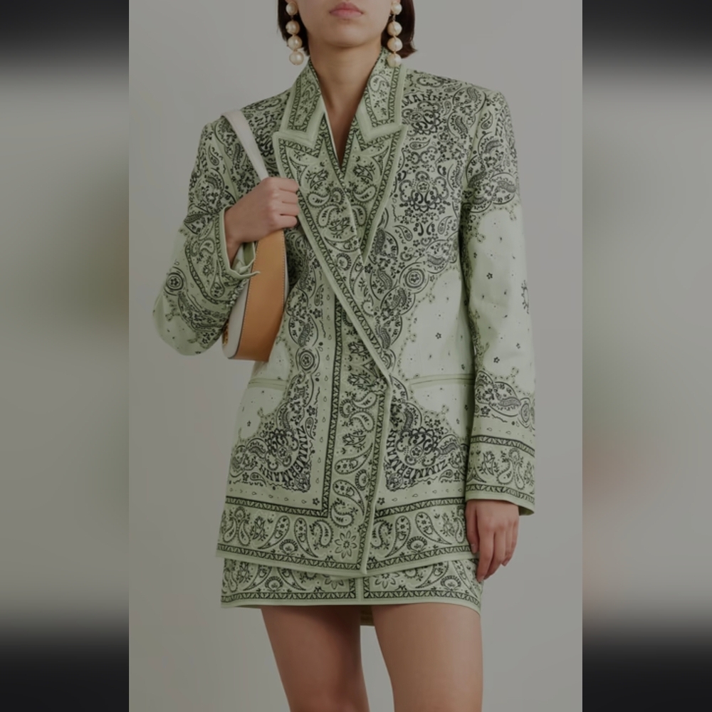 ZIMMERMAN GREEN PAISLEY BLAZER✨️MATCHMAKER 2024 RUNWAY COLLECTION✨️NWOT❤️‍🔥 - Picture 3 of 14